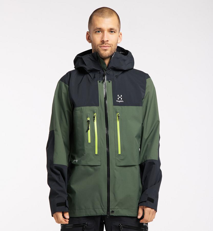 Haglöfs Mens Roc Nordic GTX Pro Ski Jacket Dark Green/Black New Zealand 30154OCVR
